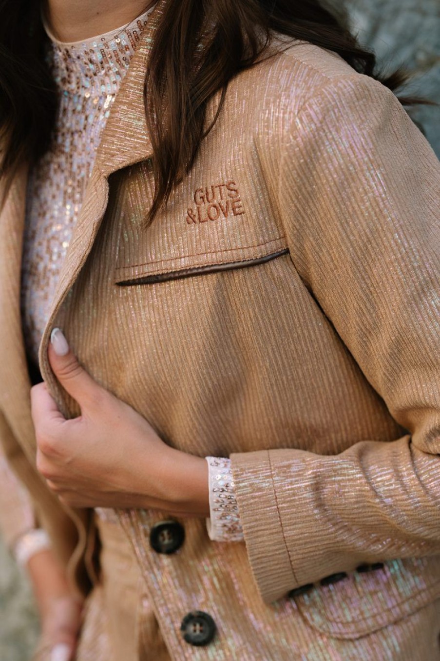 Mujer GUTS&LOVE Chaquetas | Lurex Corduroy Blazer