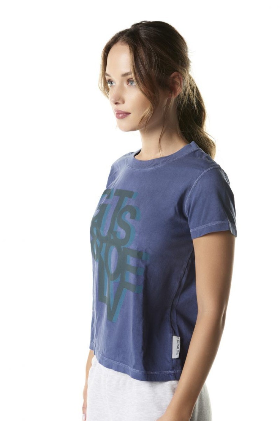 Mujer GUTS&LOVE Camisetas | A Bit Of Monogram Blue T-Shirt