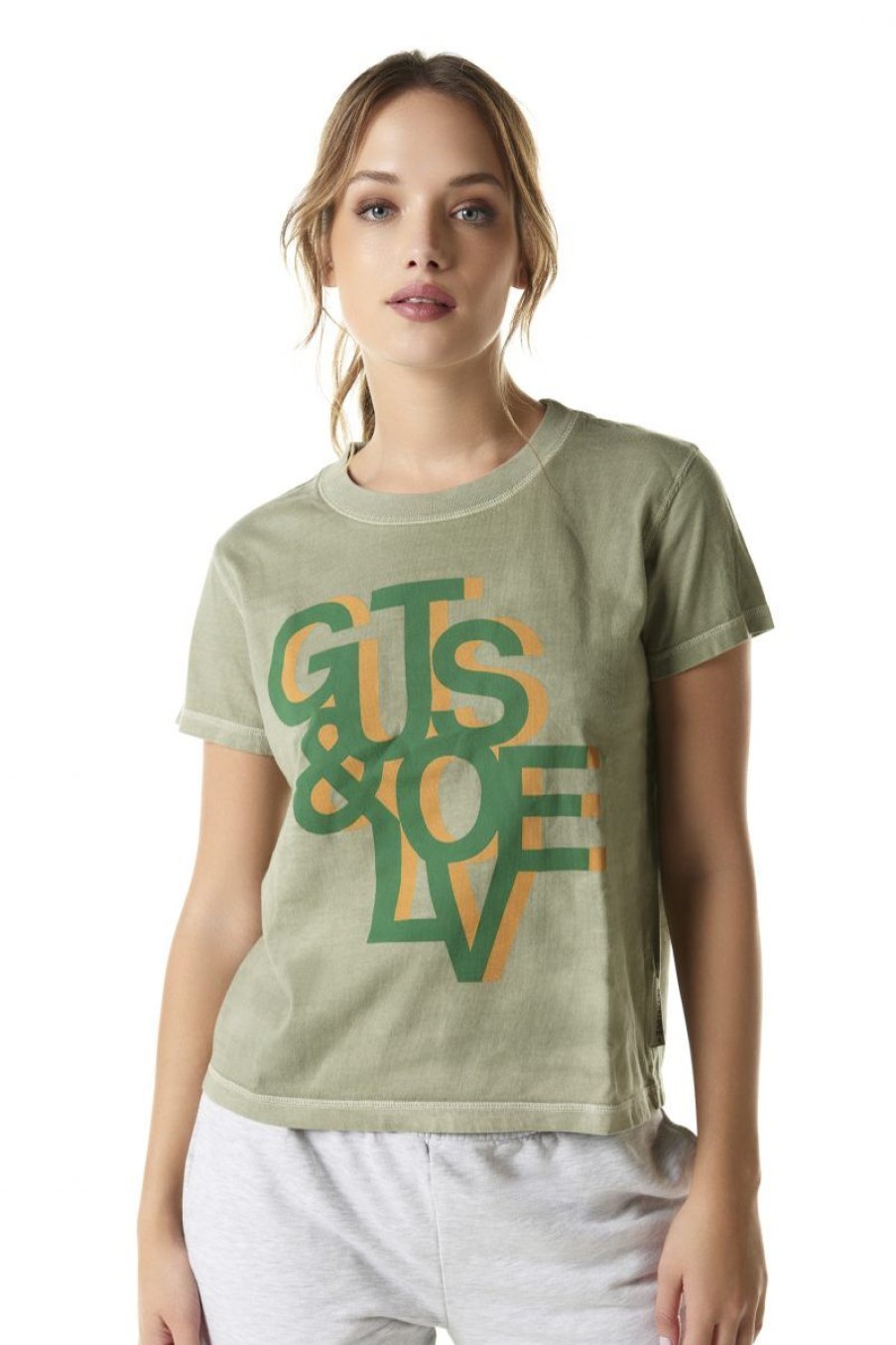 Mujer GUTS&LOVE Camisetas | A Bit Of Monogram Green T-Shirt