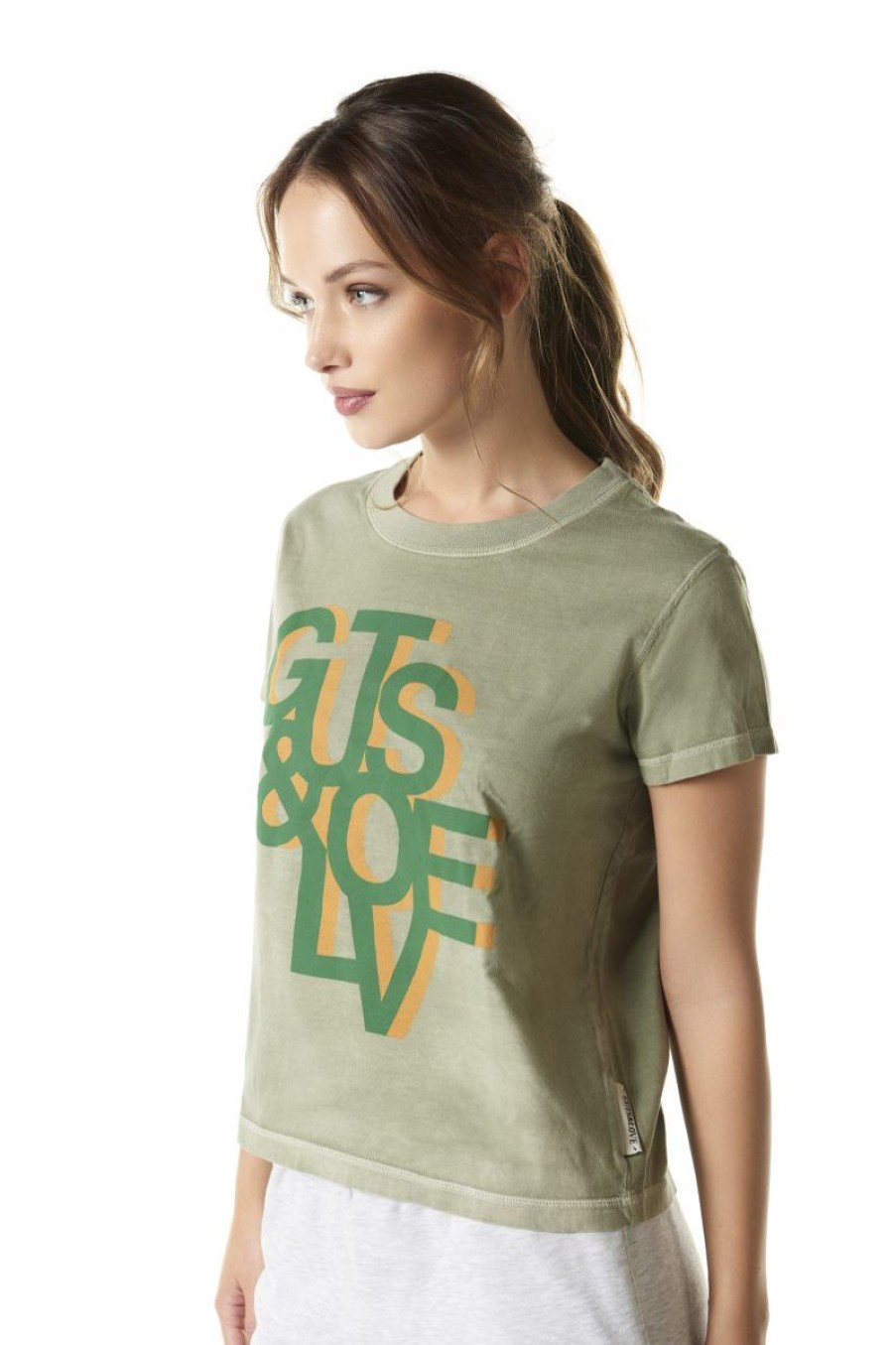 Mujer GUTS&LOVE Camisetas | A Bit Of Monogram Green T-Shirt