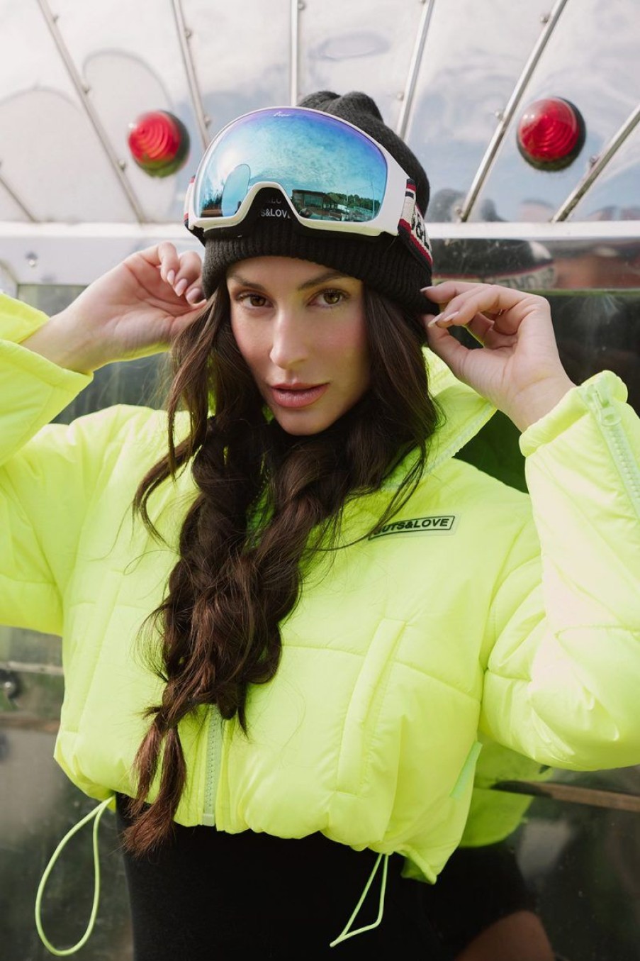 Mujer GUTS&LOVE Chaquetas | Neon Yellow Puffy Jacket