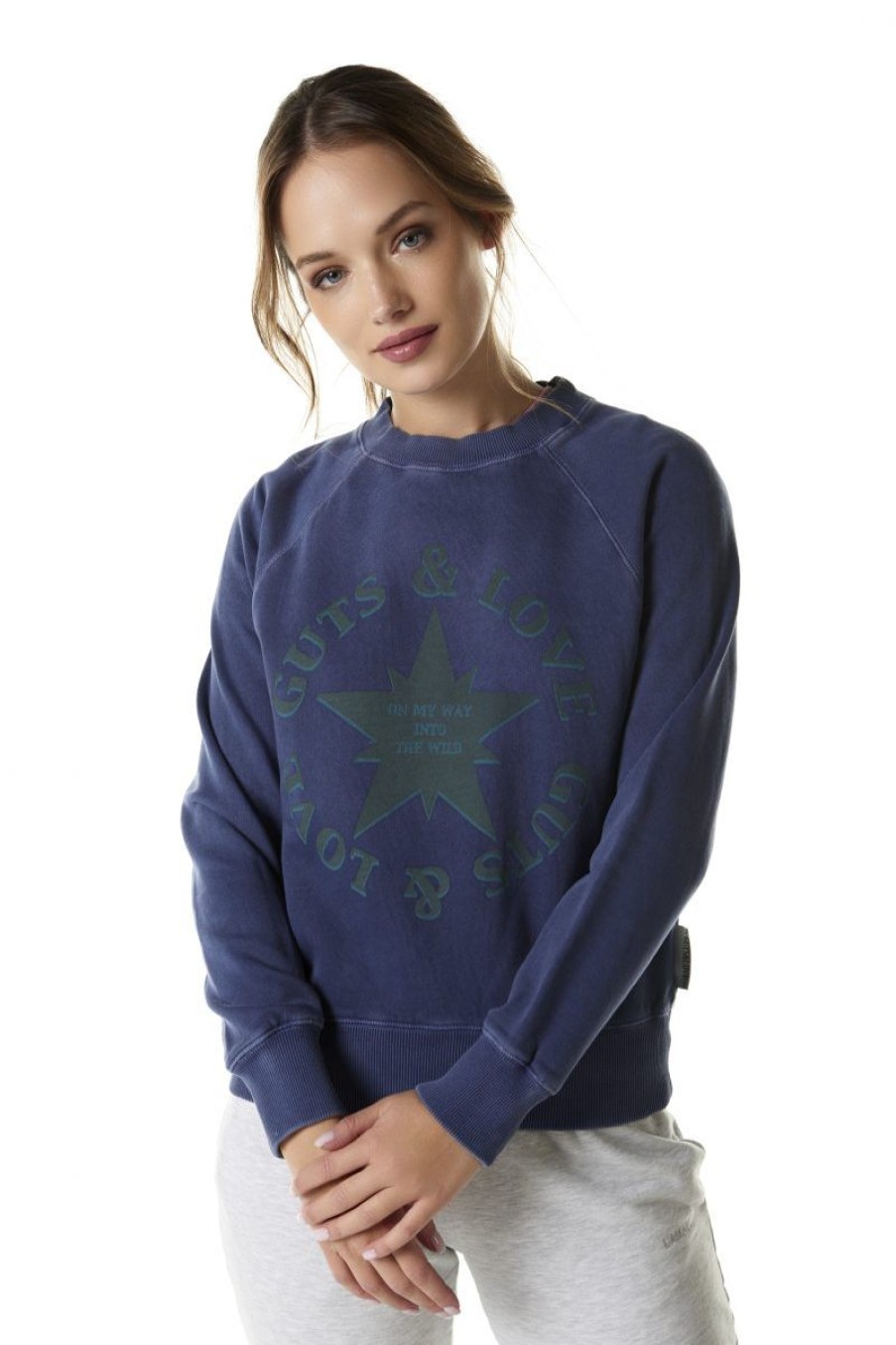 Mujer GUTS&LOVE Sudaderas | A Bit Of Monogram Blue Sweatshirt