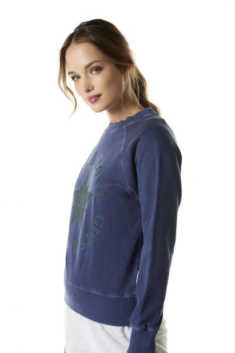 Mujer GUTS&LOVE Sudaderas | A Bit Of Monogram Blue Sweatshirt