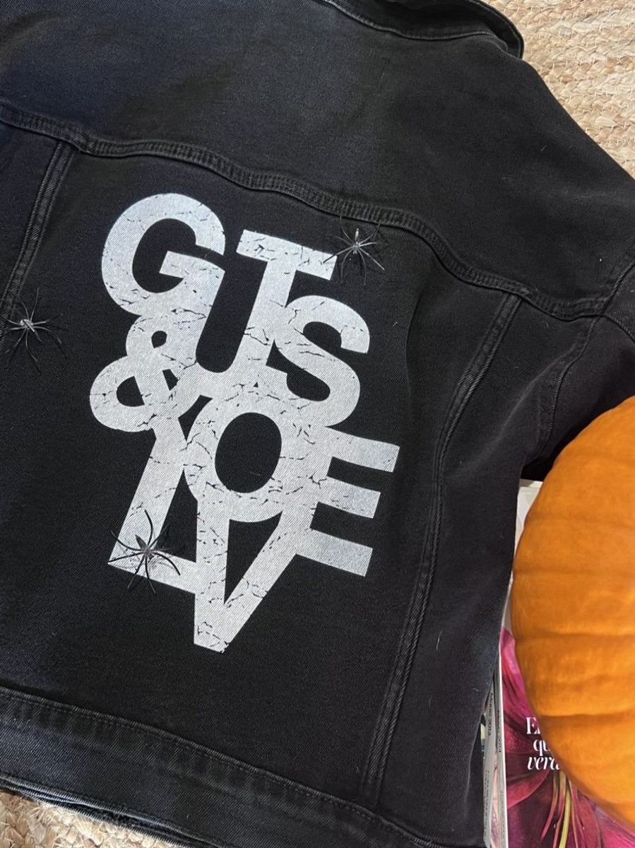 Mujer GUTS&LOVE Chaquetas | Black Denim Marble Jacket