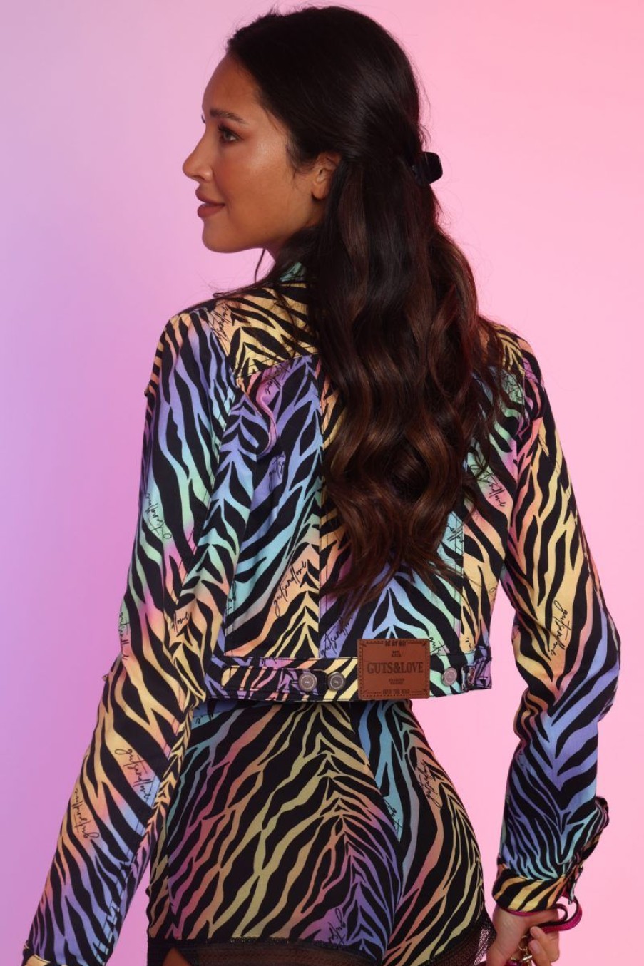 Mujer GUTS&LOVE Chaquetas | Rainbow Zebra Jacket