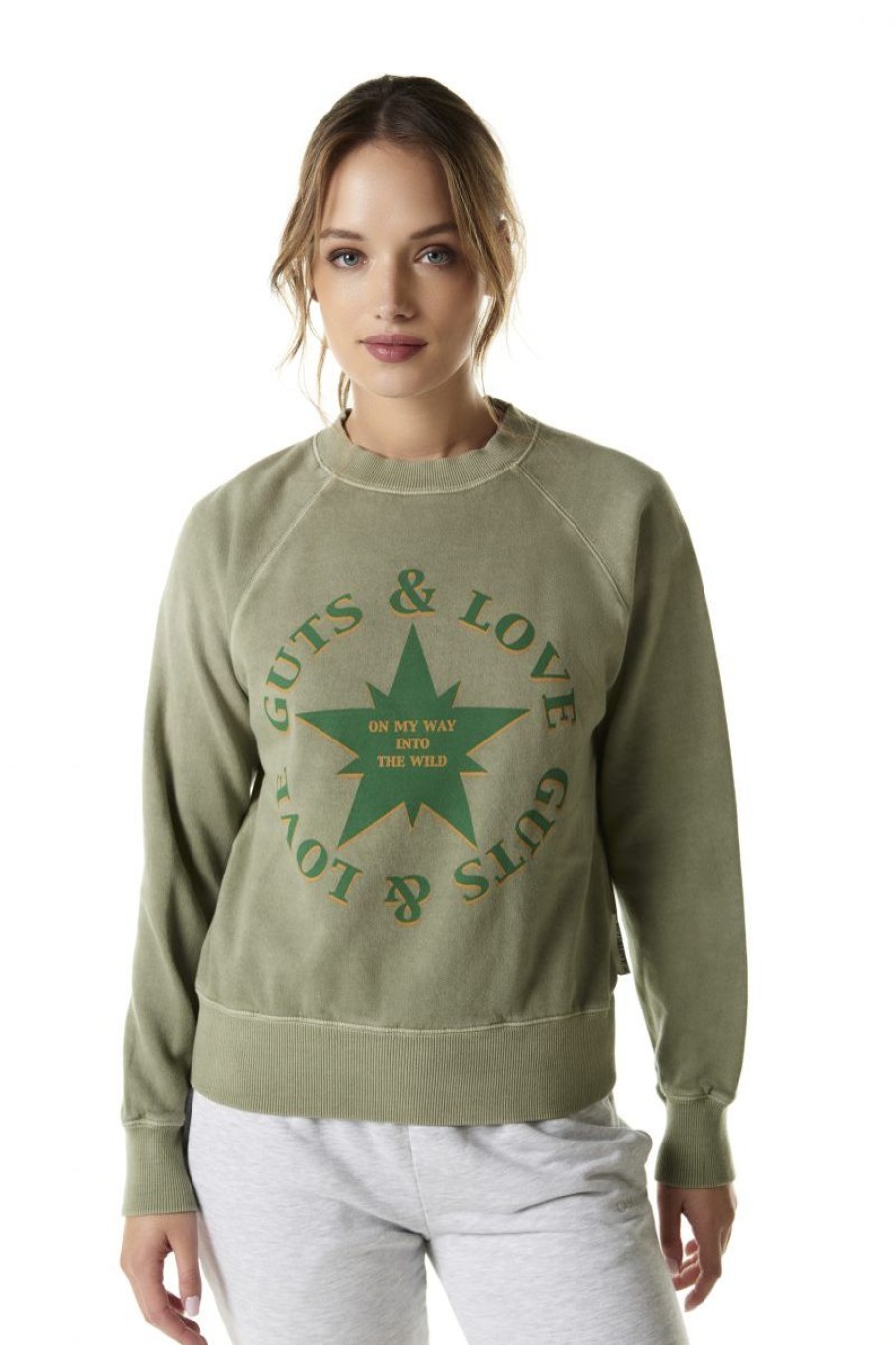 Mujer GUTS&LOVE Sudaderas | A Bit Of Monogram Green Sweatshirt