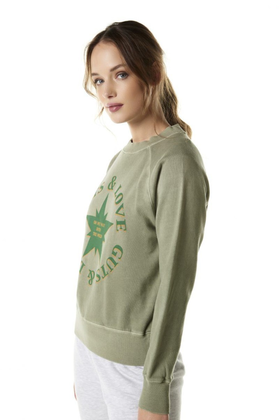 Mujer GUTS&LOVE Sudaderas | A Bit Of Monogram Green Sweatshirt