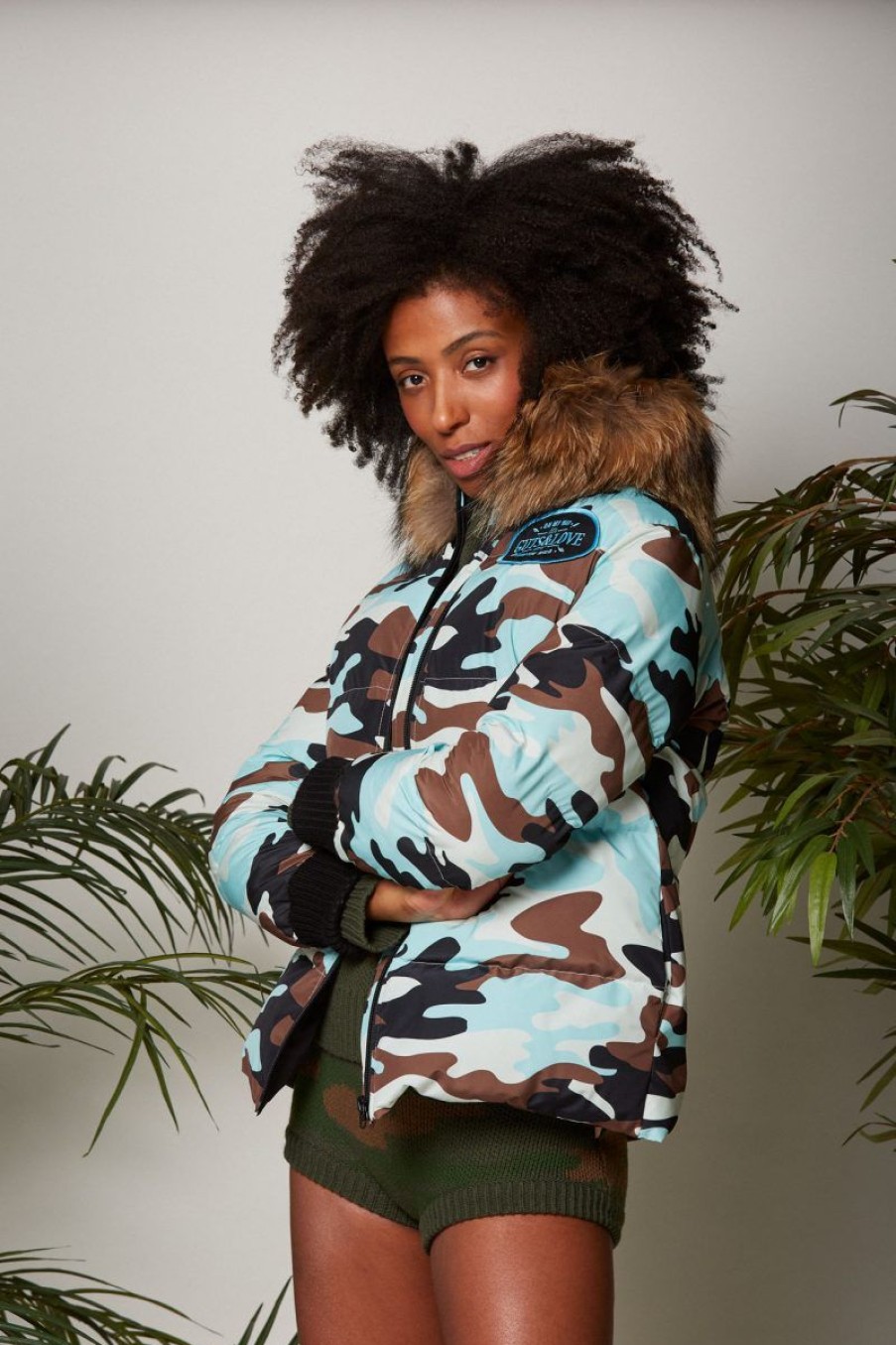 Mujer GUTS&LOVE Abrigos | Camo E Jacket Blu