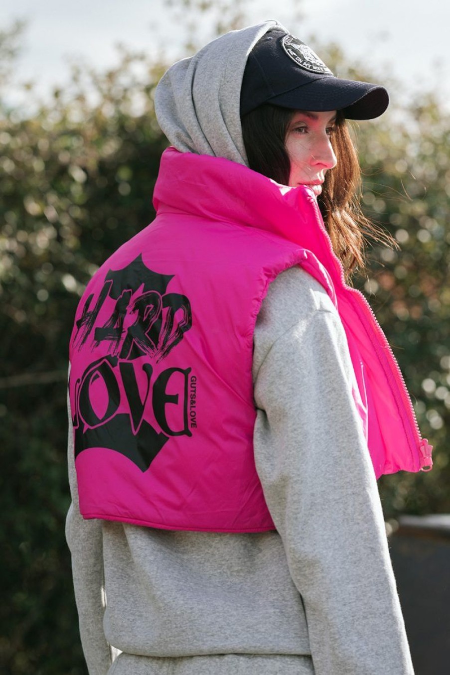 Mujer GUTS&LOVE Chalecos | Neon Fuchsia Puffy Vest