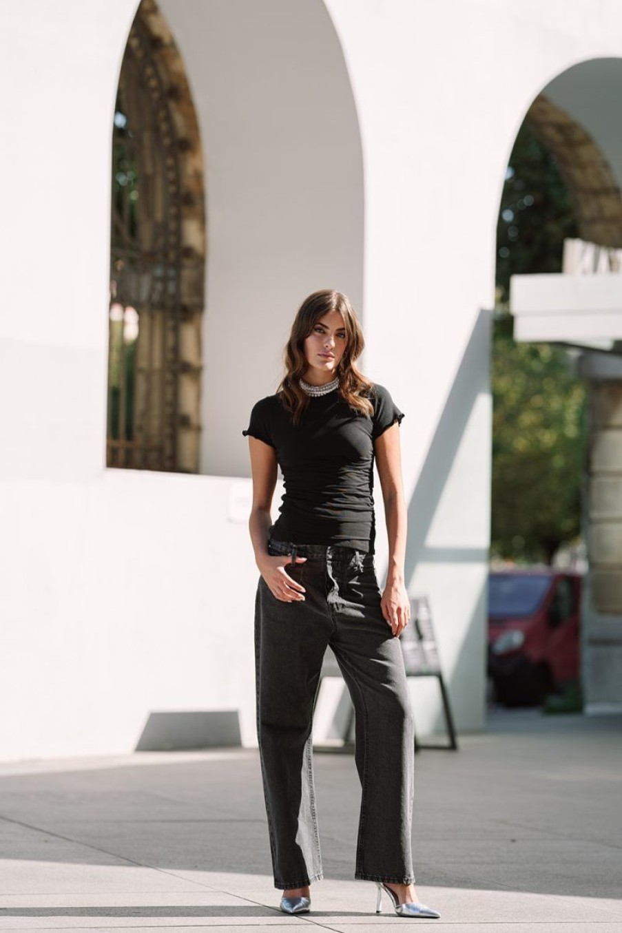 Mujer GUTS&LOVE Pantalones | Black Denim Trousers