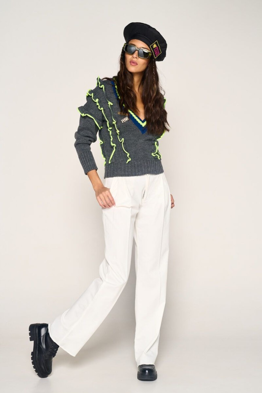 Mujer GUTS&LOVE Pantalones | Chicago Trousers Blanco